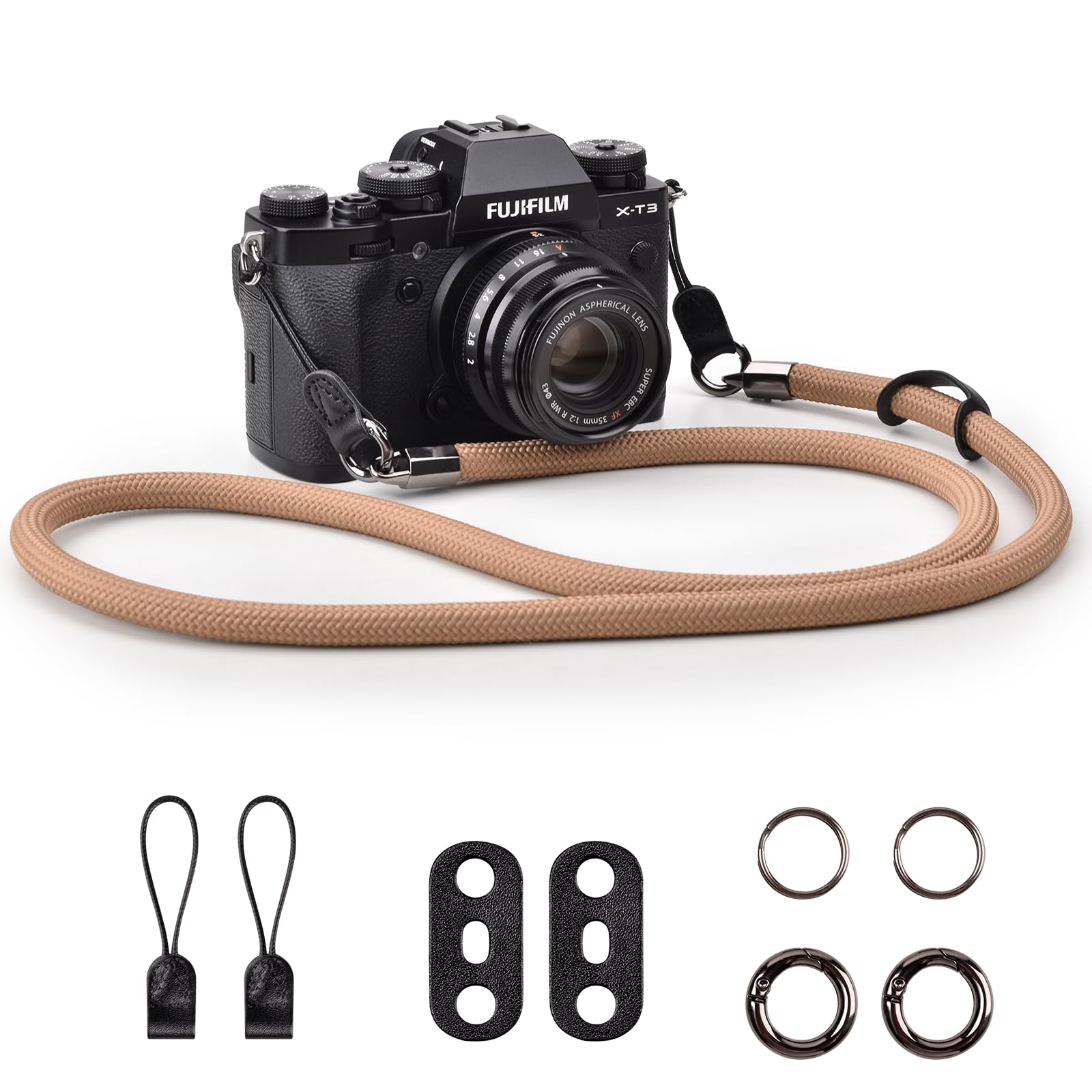 VOVMOEYA Camera Strap for DSLR,Universal Camera Neck Shoulder Strap for Fujifilm X100VI XT5 for Nikon Zf Z8 Z30 for Canon EOS R6 R10 R50 for Sony A6400 A6700 A7C II A7IV - Khaki