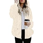 ReachMe Womens Oversized Sherpa Jacket Fuzzy Fleece Zip Up Hoodies with Pockets Warm Fall Outfits Winter Coats