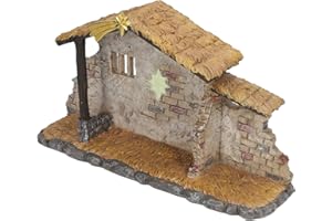 GSWPIP Nativity Scene for Christmas Indoor, Miniature Christmas Nativity Scene, Stable Resin Christmas Manger Shed Statue for Kids Xmas Home Decoration