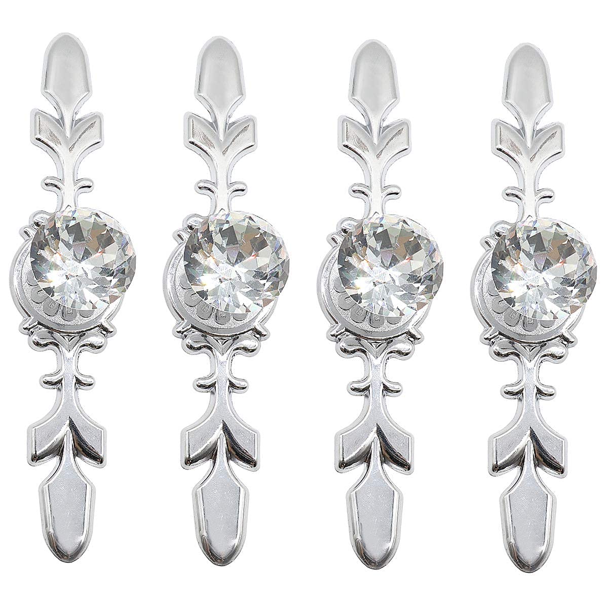 4 Piece Set Crystal Door Knob,Wardrobe Cabinet Knobs,Diamond Crystal Drawer Pull Handle Door Cupboard Knob Furniture Hardware(170mm)