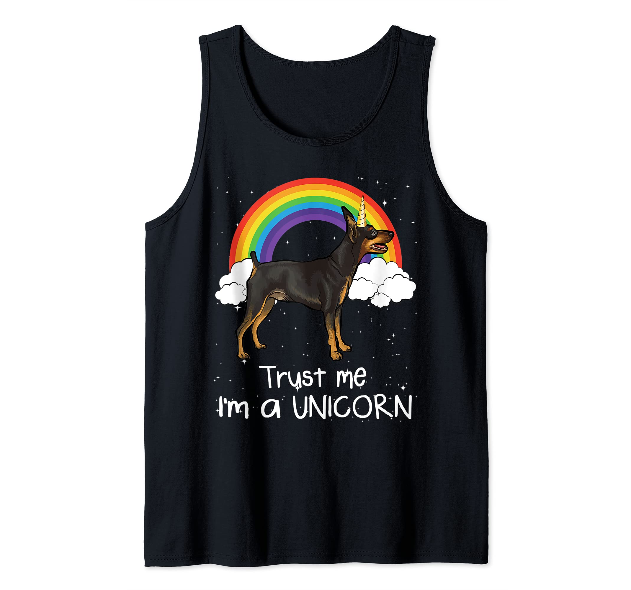 Rainbow Miniature Pinscher Trust Me I'm A Unicorn Dog Tank Top