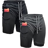 OEBLD Mens Athletic Shorts 2-in-1 Gym Workout Running 7'' Shorts with Towel Loop