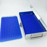 chaoyue medical instruments Aluminium Alloy Sterilization Tray case with Two Silicone mats Surgical Tray