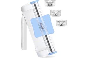 Meafeng 3-in-1 Paper Trimmer with Straight, Scoring & Perforating Blades, 9" A5 Cutter for Crafting, Scrapbooking, Cardstock, Labels & Home Office Use – Compact & Portable (Blue)