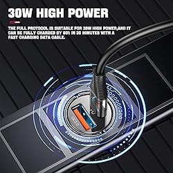 USB C 60W Car Charger Fast Charge, 30W PD& 30W
