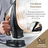 Tower T22008BKG CeraGlide Cordless Steam Iron Ceramic Soleplate Black Gold view 4
