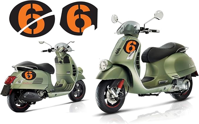 Amazon.com: snstyling.com Decal for Vespa GT GTS Sei Giorni '6' (Black