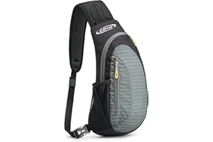 G4Free Sling Bag for Men Women, Small Crossbody Backpack Lightweight Chest Shoulder Bags for Travel, Outdoor and Sports (Black-grey)