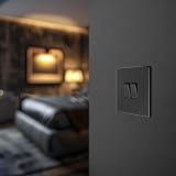 British General BG Electrical Double Wall Light Switch 2 Way Matt Black FFB42 view 6