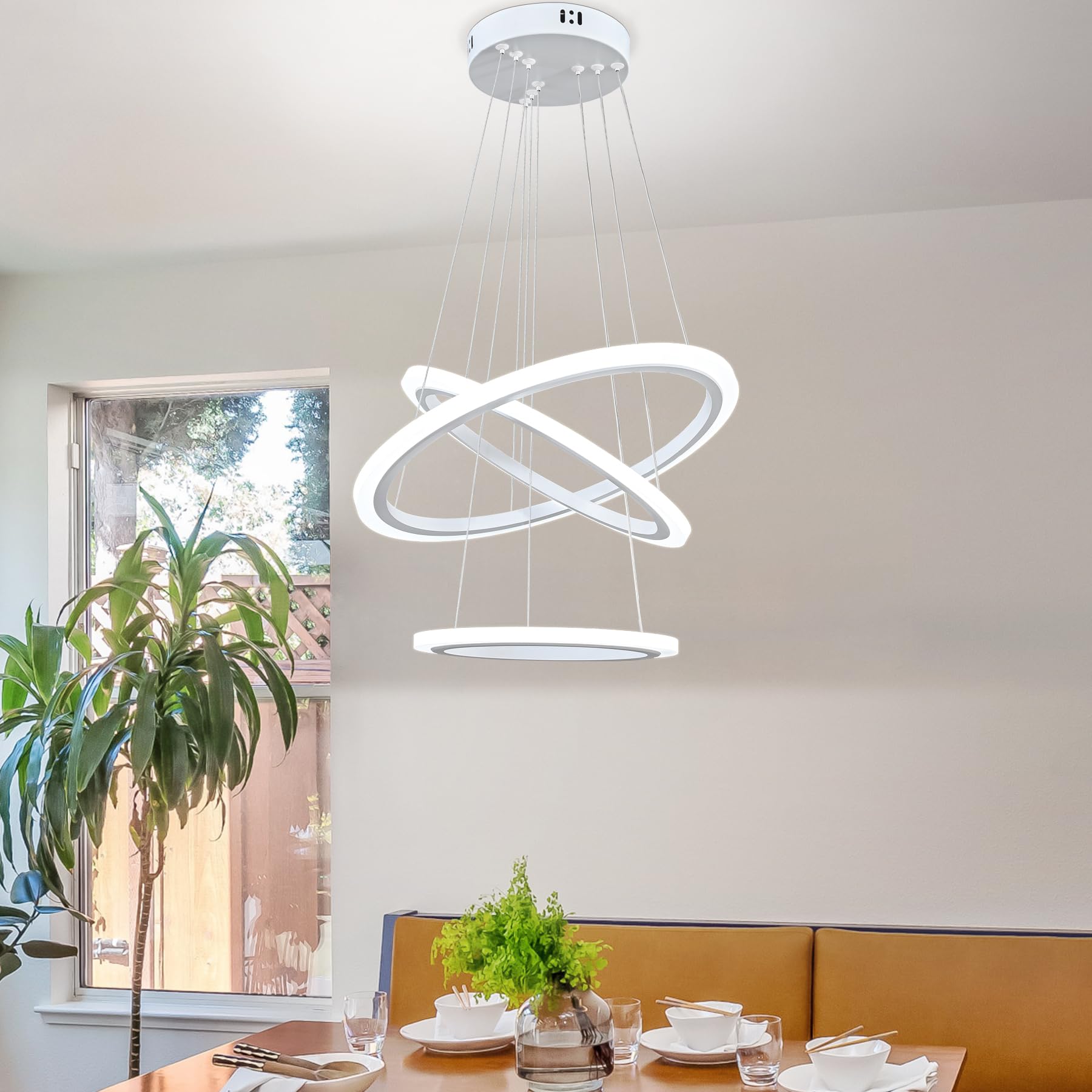 O'NEELDY Modern LED Chandeliers White Pendant Light