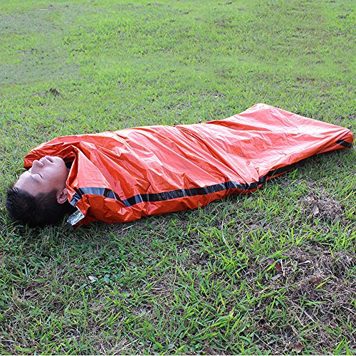 KingTo Sleeping Bag, Lightweight Portable Waterproof,Outdoor Survival Mat Pad Foil Thermal Space First Aid Emergency Blanket Survival to Keep Warm Sleeping Bag Camping Anti-Cold Blanket