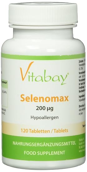 Selenomax (Selen) 200 mcg - vegan - Made in Germany (120 vegane Tabletten)