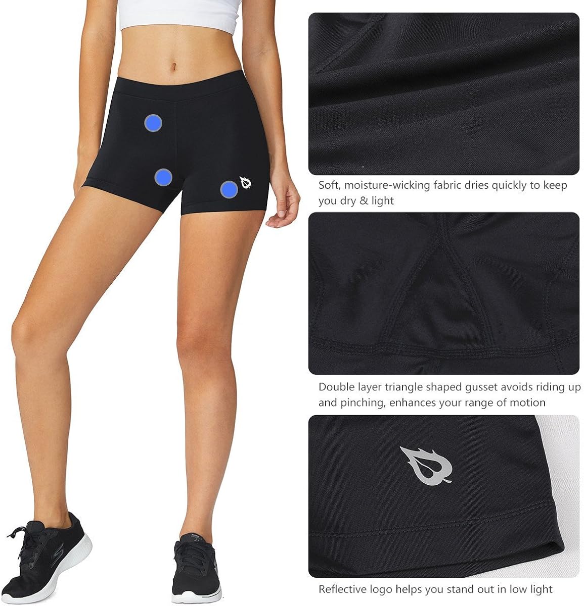 BALEAF Women's 3 Inches Active Fitness Compression Volleyball Shorts Workout Spandex : Clothing