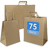 Reli. Paper Bags w/Handles, Kraft | Assorted Large Sizes | 75 Pcs (25 Each Size) - Bulk | 8x4.25x10-10x5x13-16x6x12 | Brown Paper Bag Combo Pack | Retail Bags/Shopping, Gifts
