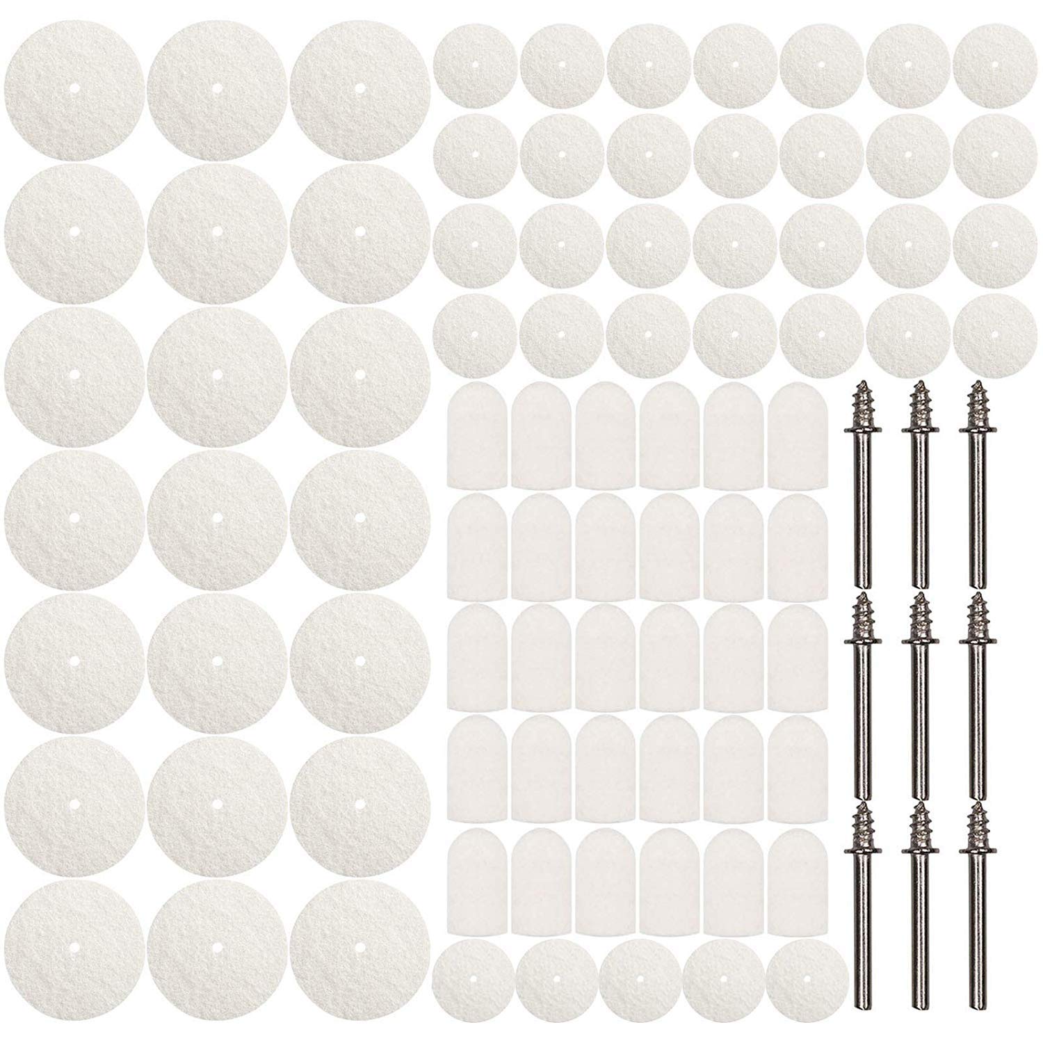 ZFE 88pcs Felt Polishing Pad & Polishing Wheel,Point & Mandrel Kit For Dremel Rotary tools