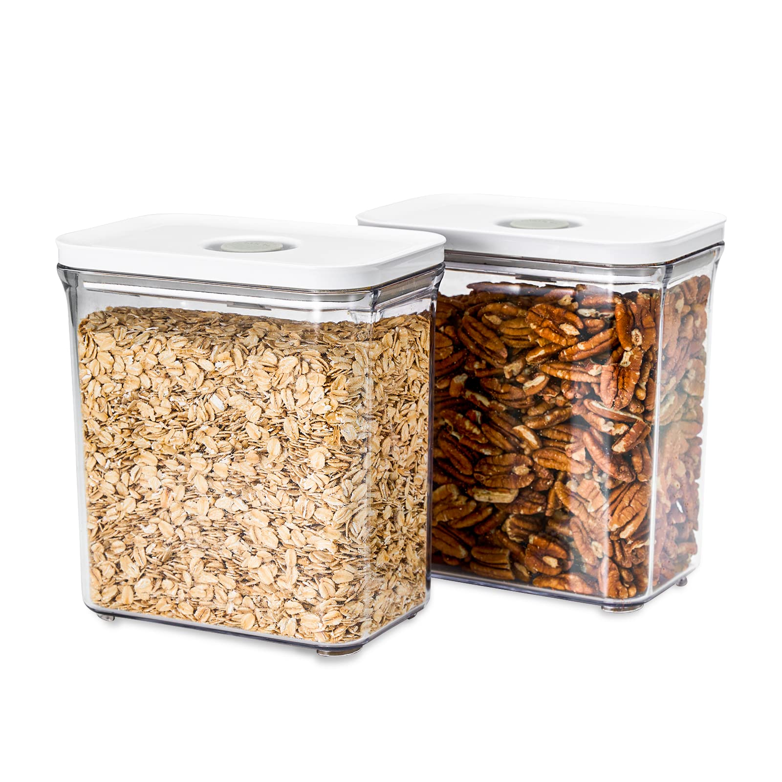 Premium Airtight Food Storage Containers, Rectangular 2PC-SET(2.11qt), Smart One-Click Seal Lid, 100% Leak Proof, Keep Food Fresh Longer, BPA-FREE, Dishwasher/Freezer & Microwave Safe