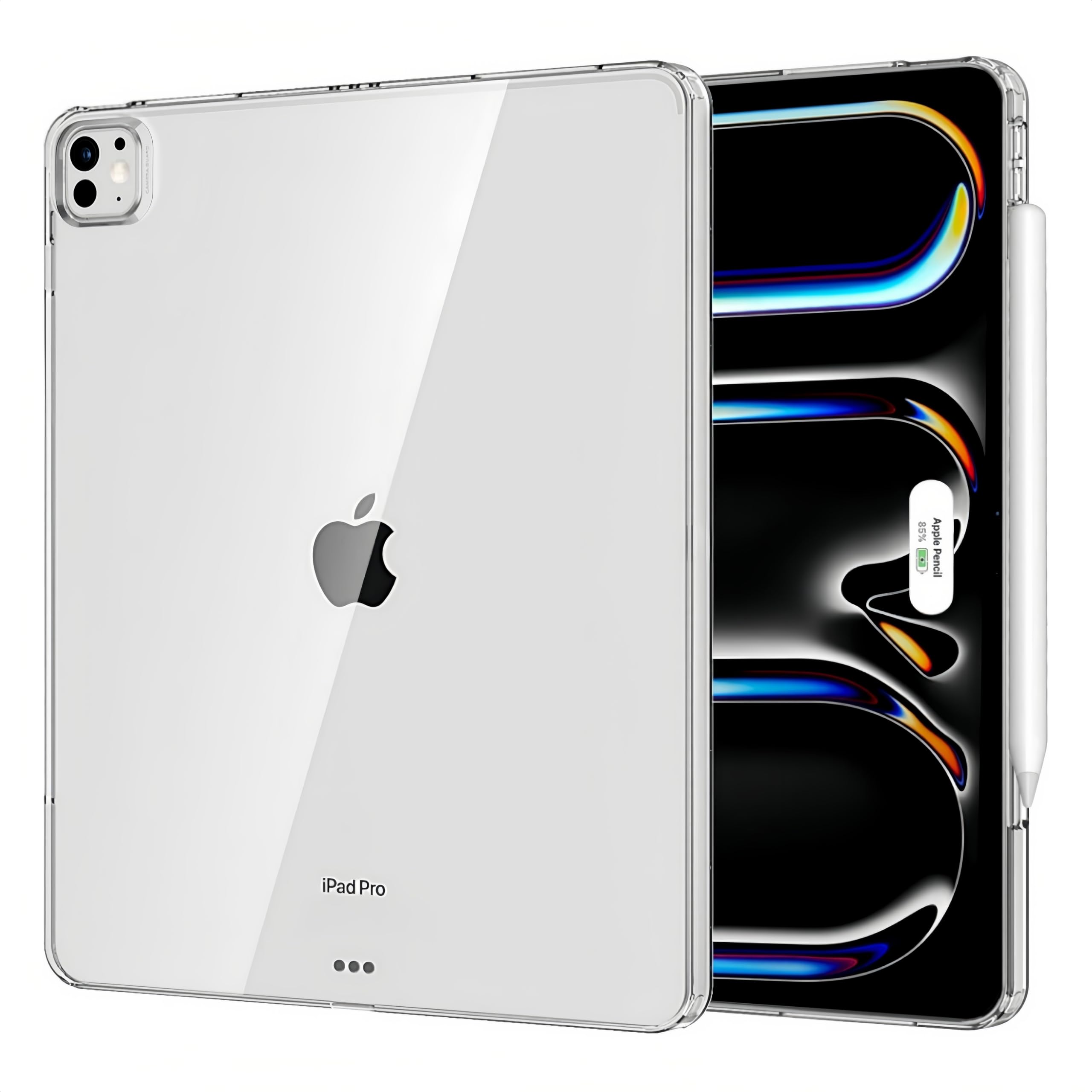Photo 1 of J0Mob Case for iPad Pro 13-Inch M4 (7th Generation 2024), Crystal Clear Soft TPU Shockproof Protective Cover, Ultra Thin & Lightweight Flexible Case [Support Pencil Pro & 2nd Gen Charging], Clear