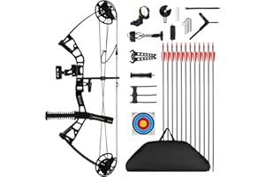 MOTION ZEUS Junior Compounnd Bow Set for Youth & Kids,Beginners and Women Bow Draw Length 16"-28",Draw Weight 10-40Lbs,290fps，Adjustable