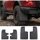 Mabett Mud Flaps for 2021-2026 Ford Bronco Accessories 2/4-Door | Not for Bronco Sport or Check 35-Inch Tire Clearance, 4-Piece, No-Drill, Stainless Hardware with All-Weather Thermoplastic