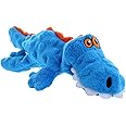 goDog Gators Squeaky Plush Dog Toy, Chew Guard Technology - Blue, Small