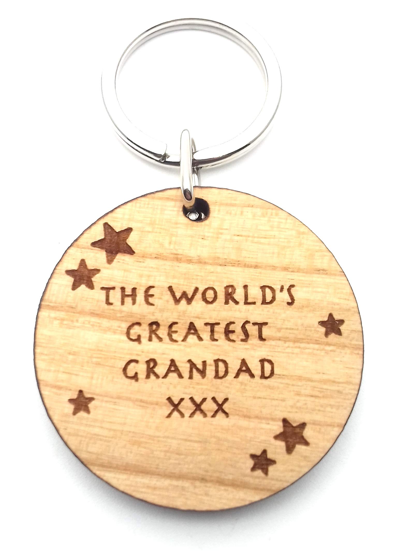 Chris Bag Of Goodies Wooden Keyring Key Ring The Worlds World's Greatest Grandad