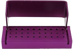 Annhua Dental Bur Blocks Aluminum Bur Holders for Diamond Burs, High-Speed Drill Storage Opening Box Dentist Tool - Purple
