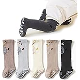 HOVELL Toddler Non-slip Knee-High Socks with Grips for Infant Baby Girls Boys Floor Crawling Tube Stockings