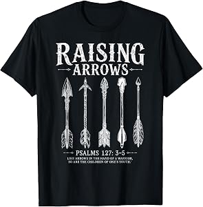 Dad Raising Arrows Fathers Day Christian Dad Husband Mens T-Shirt