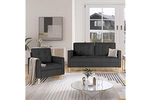 AODAILIHB 57"/30" Modern Soft Loveseat and Chair Set Tufted Cushion Loveseat Sectional Sofa Set Small Space Configurable Couch Set of 2 Sectional Couches for Livingroom,Office