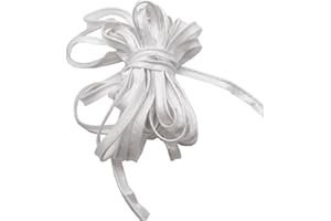 KUYLENT 10 Yards 3/8 Inch Polyester Cord-Edge, Piping Bias Tape, Satin Lip Piping Trim with Cord for Sewing Clothing Pillows, Lamps, Draperies (White)