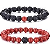 RANKEEF Tiger Eye Bracelet For Men 8MM Natural Stone Stretch Adjustable Black Crystal Beaded Bracelet for Men Women Gifts
