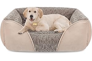 INVENHO Large Dog Bed for Large Medium Small Dogs Rectangle Washable Dog Bed, Orthopedic Dog Bed, Soft Calming Sleeping Puppy Bed Durable Pet Cuddler with Anti-Slip Bottom L(30"x24"x9")
