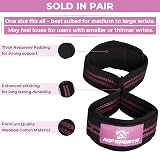 AQF Figure 8 Weight Lifting Straps with Padded Cuff Black Pink view 3