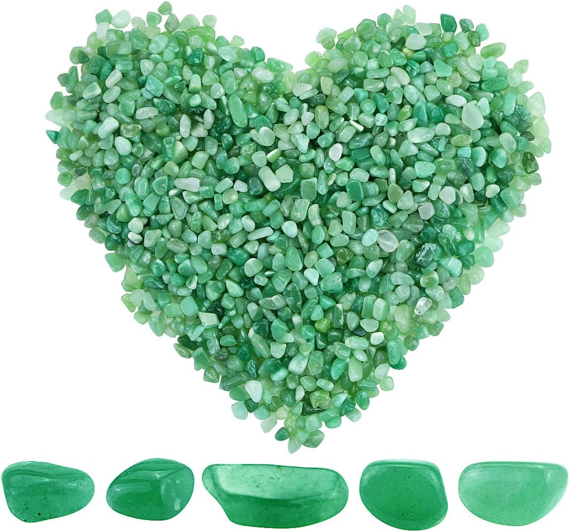 Hardscaping Materials - Twdrer 2lb/950g Small Natural Green Aventurine Tumbled Chips Crushed Stone Irregular Shaped Quartz Rock Healing Reiki Crystal Gemstone for Jewelry Making Garden Aquarium Vase Plant Decoration(Green)