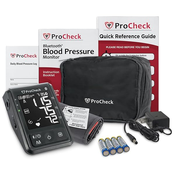 PROCHECK BLUETOOTH UPPER ARM BLOOD PRESSURE MONITOR FOR 2 USERS, WIDE RANGE CUFF FITS MOST, (STORES 198 TOTAL RESULTS), CONNECTS TO HEALTH APP FOR IOS AND ANDROID