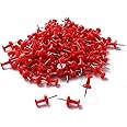 Tupalizy 200PCS Colored Plastic Push Pins Decorative Map Thumb Tacks with Steel for Bulletin Board and DIY Craft Home Office Use (Red)