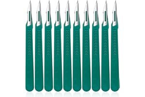 ZKKZOMA 10 PCS Disposable Scalpel,Dermaplaning Tool,#11 Scalpels Surgical Blades with Protective Cover,Individually Wrapped H