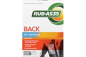 Rub-A535 Back Ice to Heat Pain Relief Medicated Patches - Dual Action, Flexible and Greaseless, 8 Hours of Targeted Pain Reli