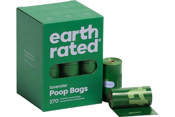 Earth Rated Poop Bags for Dogs, Guaranteed Leak Proof and Extra Thick Waste Bag Refill Rolls, Lavender Scented, 270 Bags