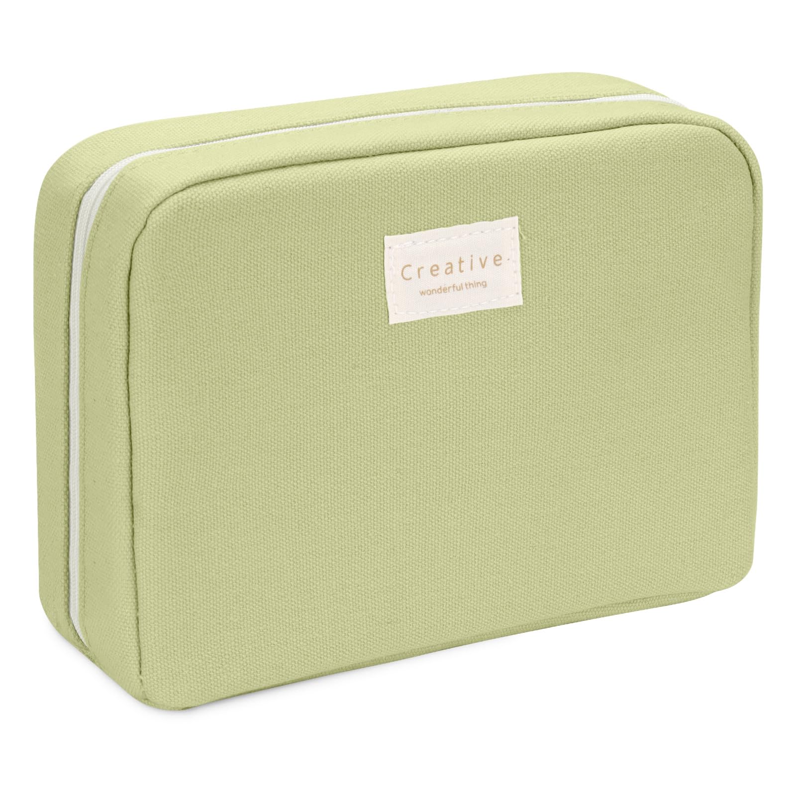 Haohai Organizer Pencil Pouch, Large Capacity Pencil Case, Multifunctional Pencil Bag, Aesthetic Durable Canvas Pencil Case, Suitable for School Boys Girls (Green)