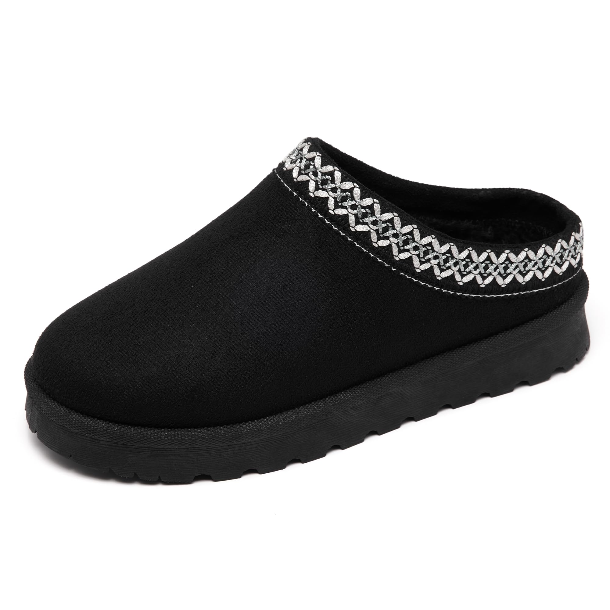 Photo 1 of KIUSMETY Women's Fuzzy Cozy Warm Slippers Indoor and Outdoor Slip On Cute House Fluffy Clogs Black Size 10