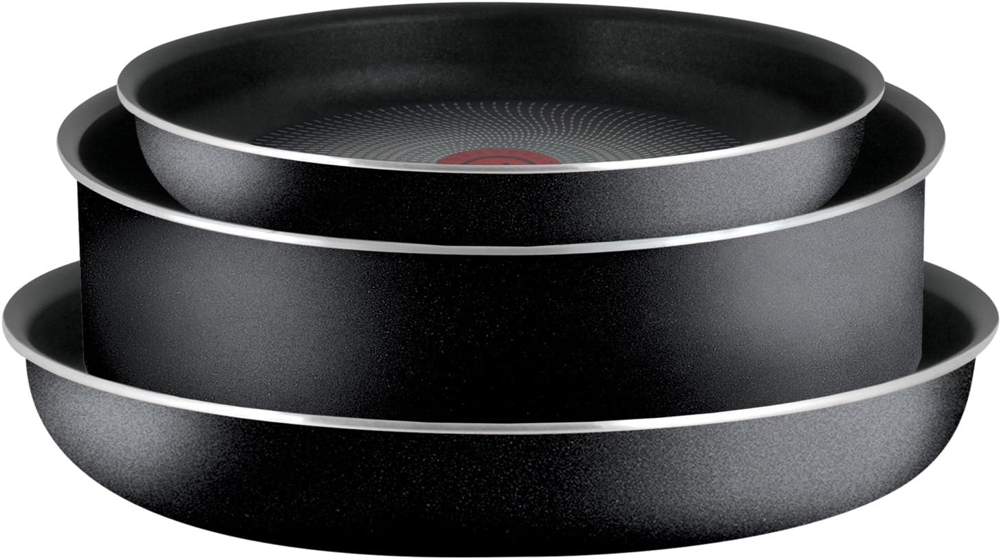 Tefal Ingenio Essential L2007802 Set of 3 Frying Pans 22 x 26 cm with 24 cm Sauté Pan Black