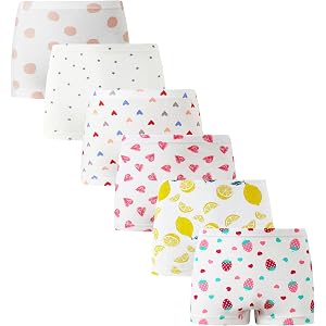 Family Feeling Soft Cotton Girls' Boyshort Panties Brief Underwear