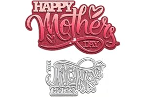 LZBRDY Happy Mother's Day Words Die-Cuts, Carbon Steel Metal Cutting Dies for DIY Scrapbooking & Card Making, Perfect for Mother's Day Greeting Cards, Photo Albums & Craft Projects