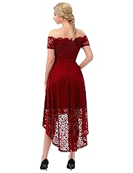 Dressystar Women's Lace Cocktail Dress Hi-Lo Off