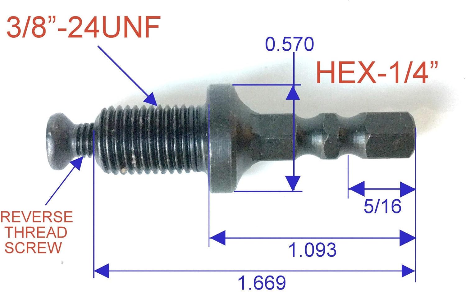 1 Pc 1 4 Hex Adapter To 3 8 24unf Thread With Lock Screw To Drill Chuck S Workholding Toolholding Drill Chucks