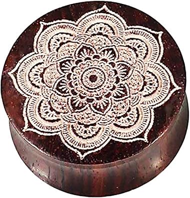 CHICNET Damen Herren Lobe Plug Flesh Tunnel Expander aus Narraholz mit