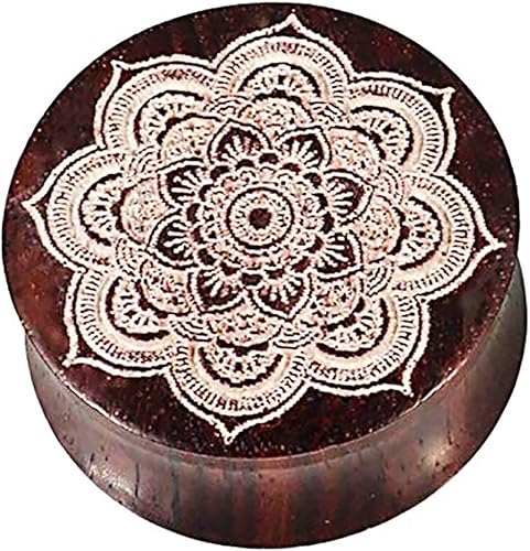 CHICNET Damen Herren Lobe Plug Flesh Tunnel Expander aus Narraholz mit