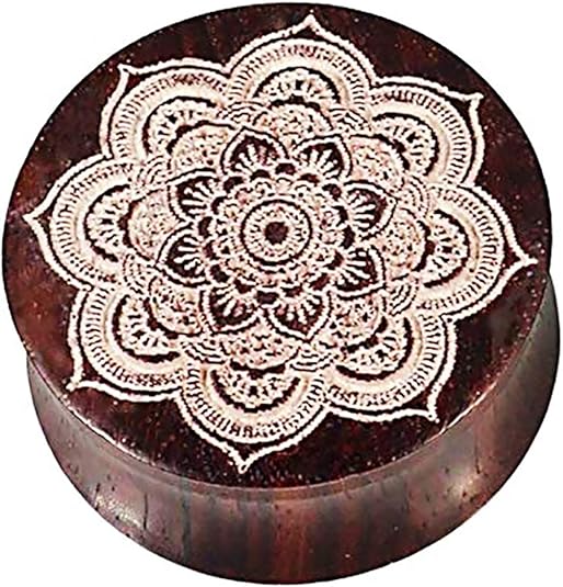 CHICNET Damen Herren Lobe Plug Flesh Tunnel Expander aus Narraholz mit