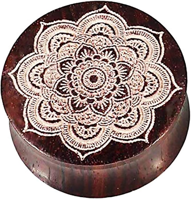 CHICNET Damen Herren Lobe Plug Flesh Tunnel Expander aus Narraholz mit